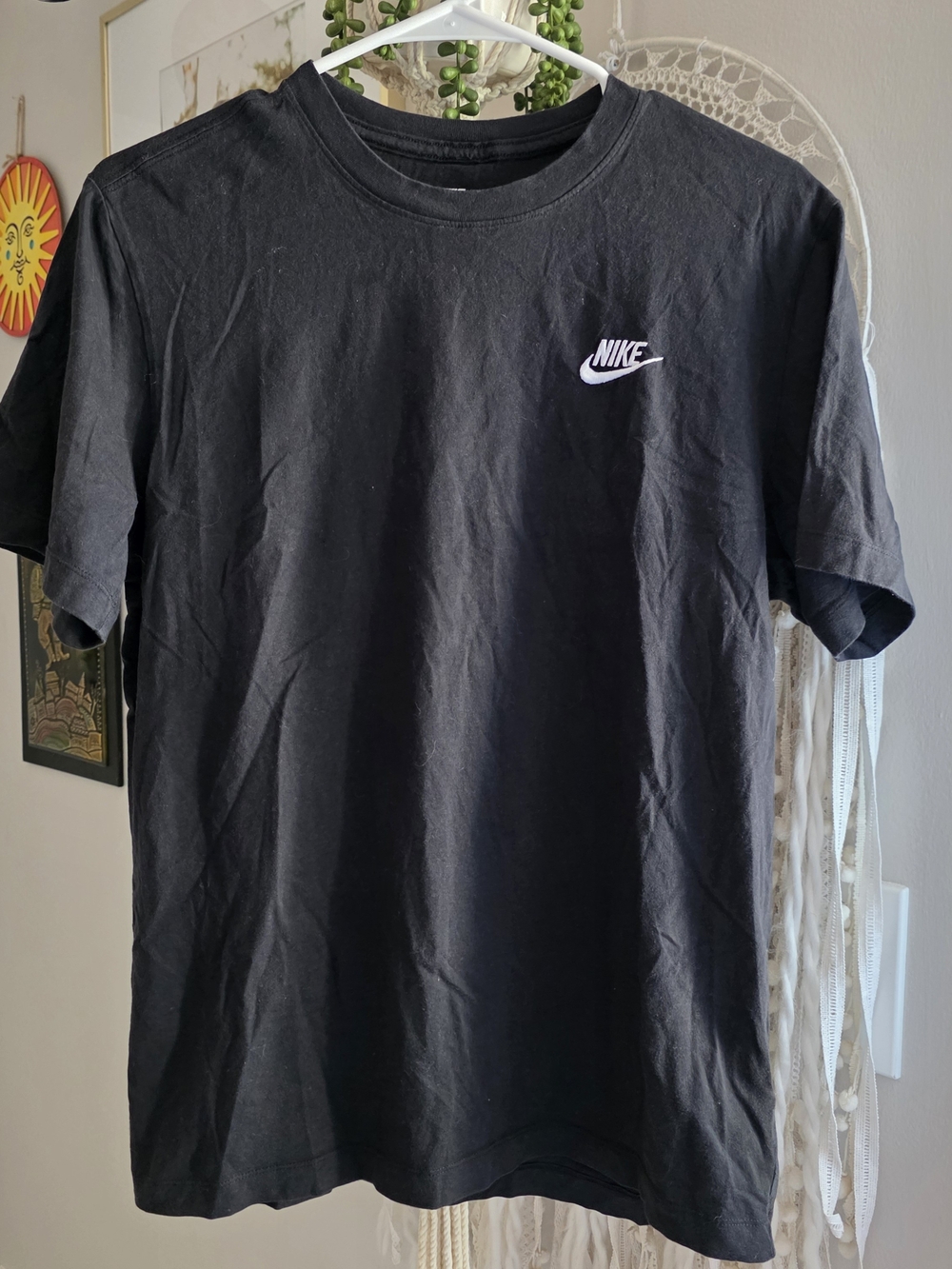 Nike Black Short-Sleeve T-Shirt with White Swoosh